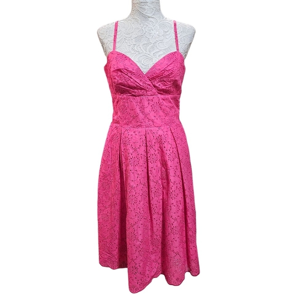 Lilly Pulitzer Dresses & Skirts - Lilly Pulitzer Palm Beach Collection Pink Eyelet Floral Cotton Dress Size 10